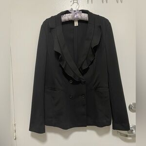 White House black market ruffle blazer
